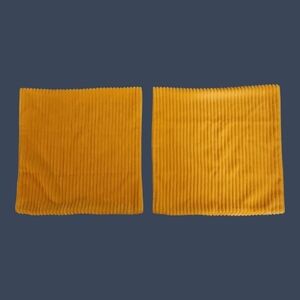 3/$30 Set of Two Yellow Corduroy Throw Pillow Covers NWOT